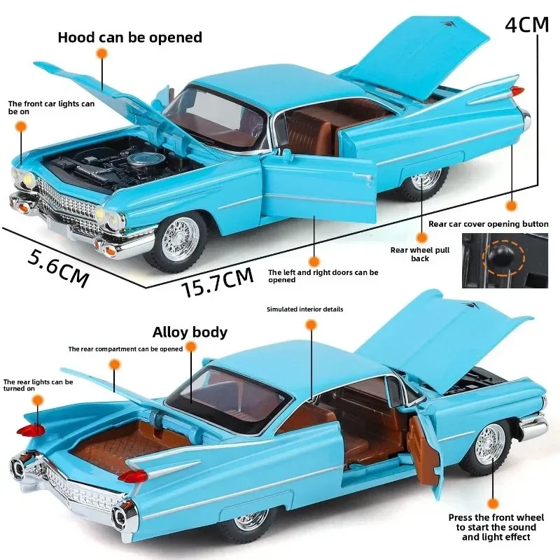 دييكاست 1/32 Eldorado Biarritz سبيكة نموذج سيارة مع ضوء الصوت دييكاست لعبة المركبات الأطفال الصبي هدية عيد ميلاد ديكور المنزل