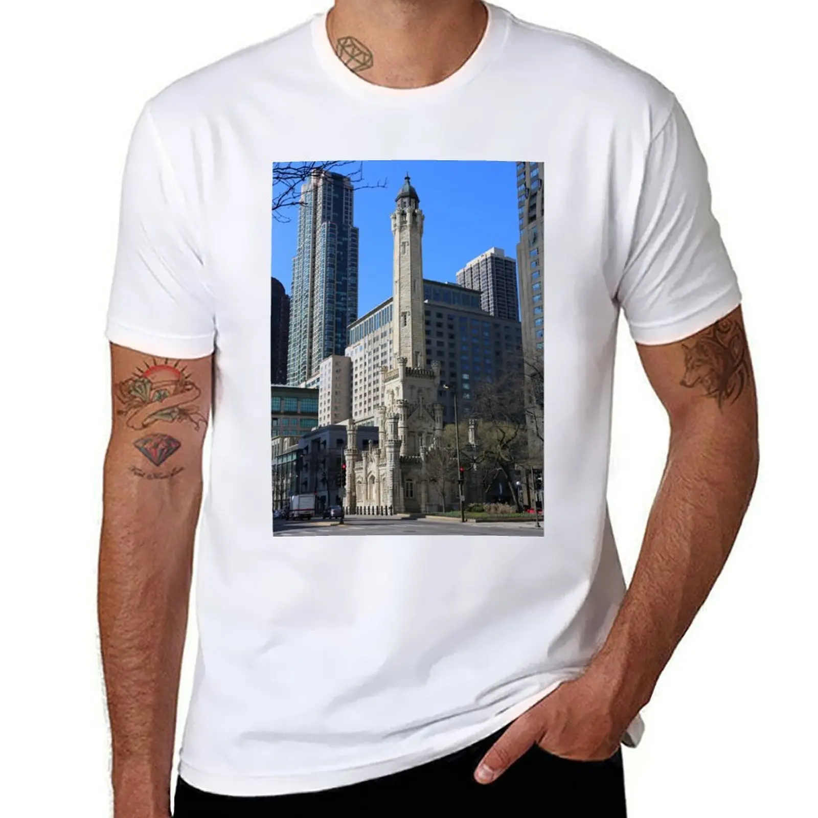 

Chicago Water Tower T-Shirt graphic t shirts for man man t shirt luxury T-Shirt
