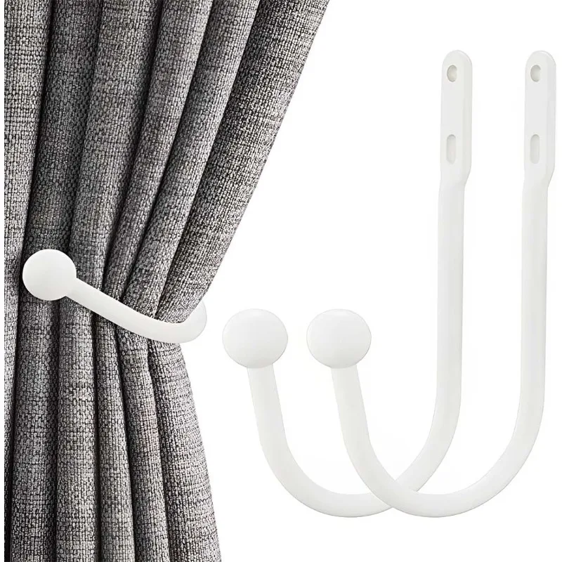Curtain Holdback Hooks Wall Mounted Tieback Hook Decorative Window for Drapes Metal Holder Kitchen Bathroom Accessories