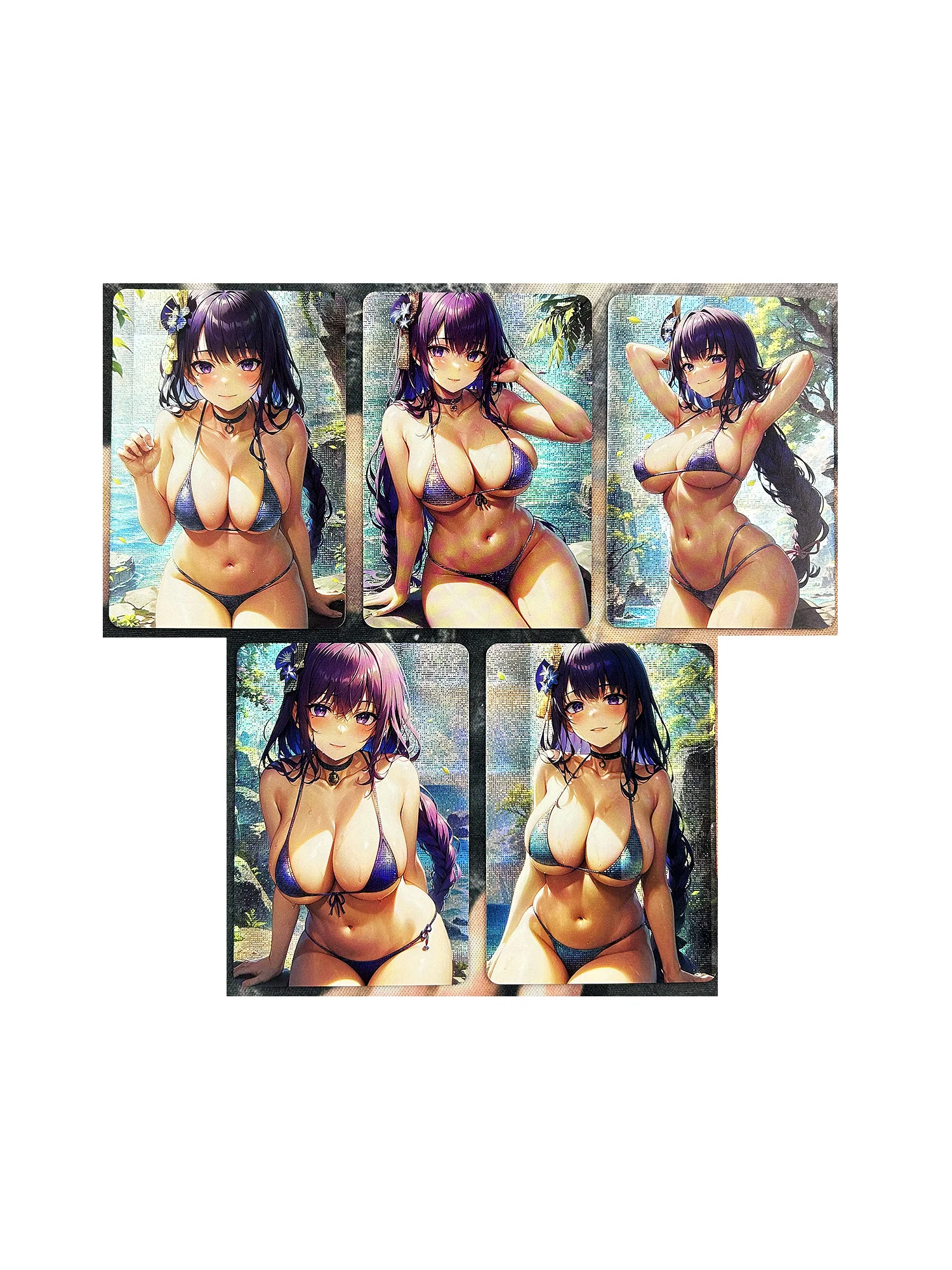 5pcs/set ACG Beelzebul Genshin Refraction Sexy Girls Boutique Suit Hobby Collectibles Game Anime Collection Cards