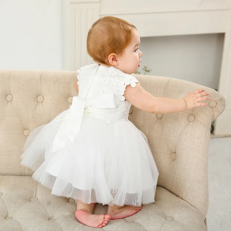 Baby Girls Infant Baptism Dresses 1 Year Birthday Princess Wedding Ball Gown Tulle Tutu Dresses  Clothes Princess Party Toddler