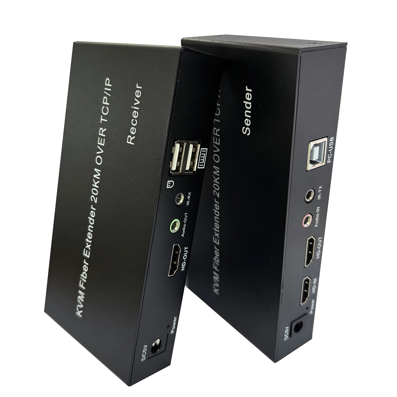 Extensor HDMI KVM de 20Km sobre Cable de fibra SC, transceptor de fibra 1080P, transmisor y receptor de vídeo, compatible con PC, teclado USB y ratón
