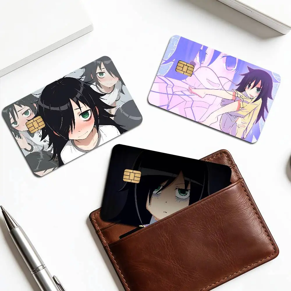 Game Character Tomoko Kuroki Anime Spend or Save Shell On Off Ultra Thin No Fade Sticker Skin Cover Film for Debit Credit Card