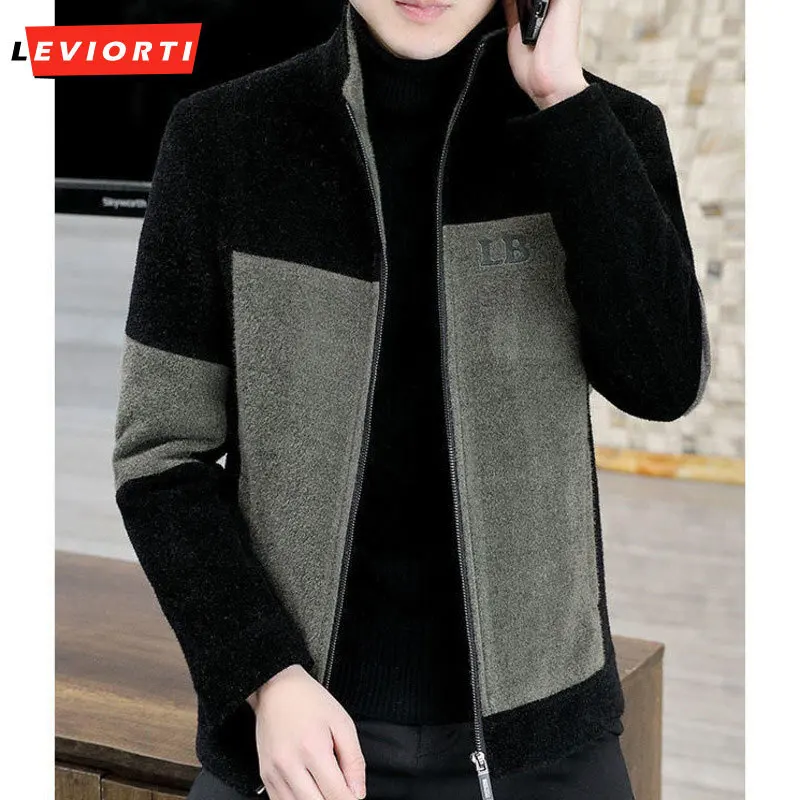 

2023 Autumn Winter Wool Blends Jackets Men Korean Fashion Stitching Trench Coat Slim Fit Casual Business Overcoat Men Clothing