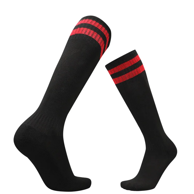 Chaussettes de Football de l'équipe nationale, 9 paires, respirantes, pour adultes et enfants, Sport épais, haut genou, Long entraînement, bas de course