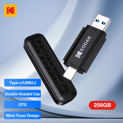 Kodak Dual USB Flash Pen Drive Memory Stick USB3.2 Gen 1 OTG disco U portátil 32gb 64gb 128g 256g para teléfono ordenador