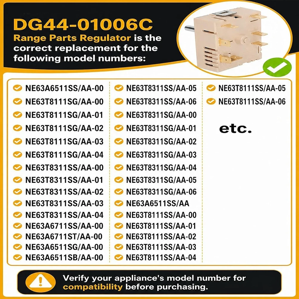 SHGO-DG44-01006C Surface Infinite Switch For Range Surface Control Infinite Switch Replaces For PER001-12D