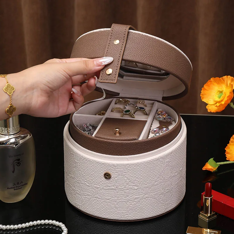 

Large Capacity Earrings Earrings Jewelry Box Practical Necklaces Display High Quality PU Leather Jewelry Organizer For Women