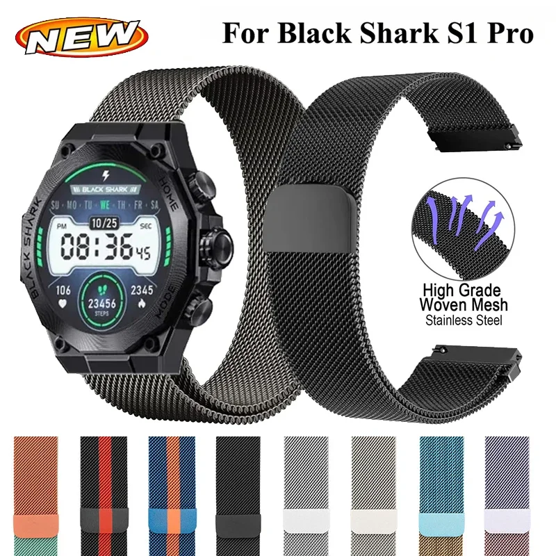 22mm Magnetische Schleife Band Für Black Shark S1 Pro Smartwatch Edelstahl Milanese Handgelenk Armband Für Black Shark S1 pro Strap