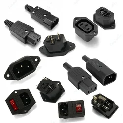 Toma de corriente IEC320 C13 C14, Cable de entrada recto hembra y macho, conector de clavija, toma de corriente recable de 3 pines, toma de montaje