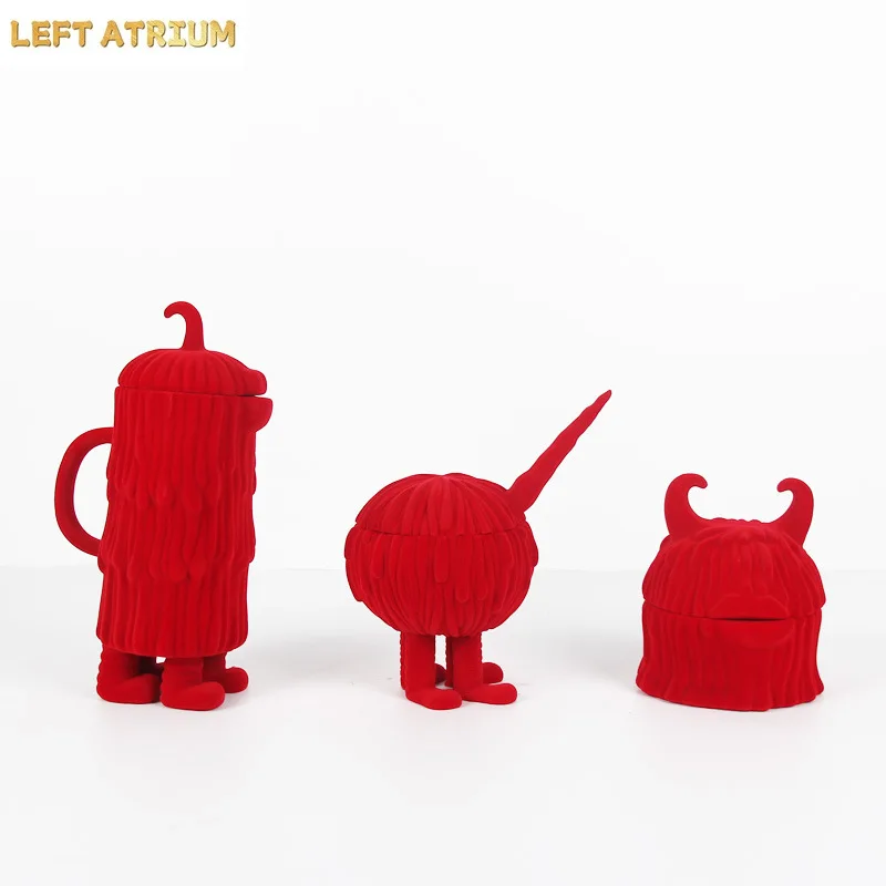 Resin Flocking Ornament Unicorn Sculpture Storage Tank Storage Bottle Organizer Displaying Statues Decoration Crafts Miniatures