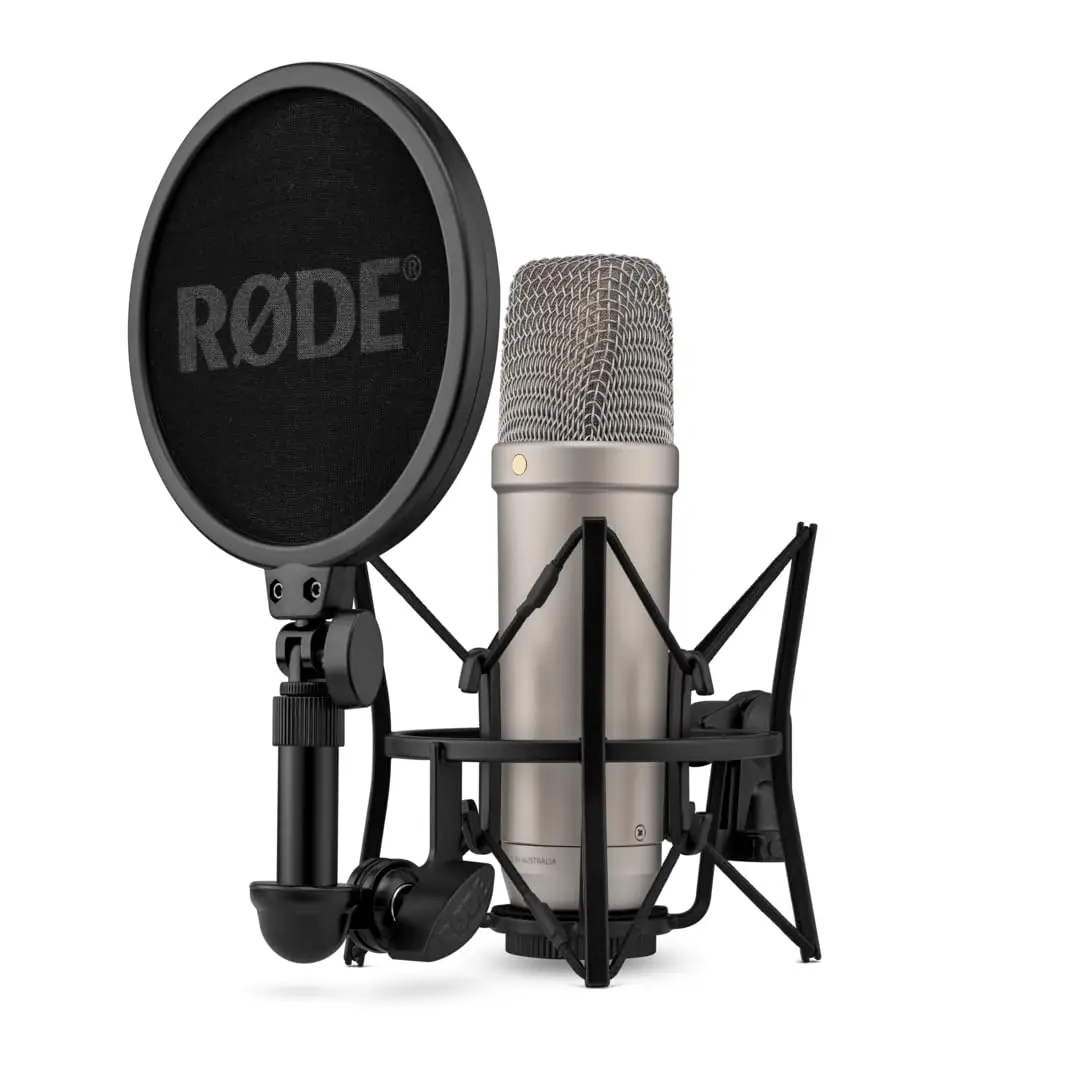 

RODE NT1 5th Large-diaphragm Studio Condenser Microphone with XLR USB Outputs for Music Production Vocal Recording Podcasting