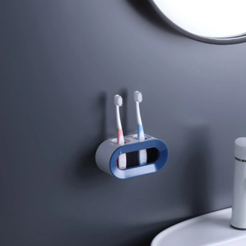 Double Hole Toothbrush Rack Bathroom Electric Toothbrush Holder Punch-Free Toothbrush Storage Rack