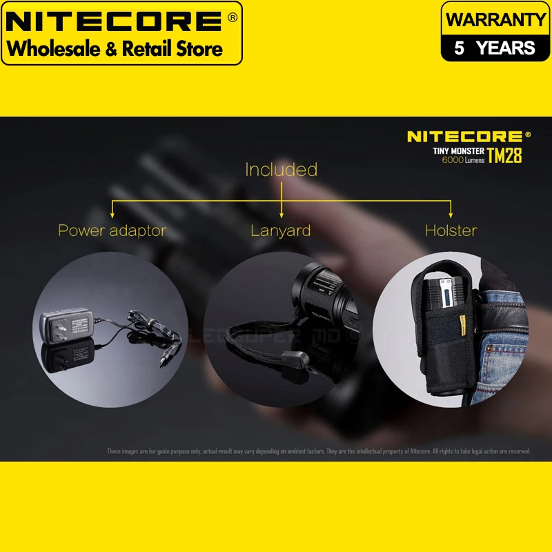 كشاف 6000 لومن Nitecore TM28 مصباح يدوي LED عالي الطاقة مع بطاريات 4*3100 مللي أمبير 18650 #5