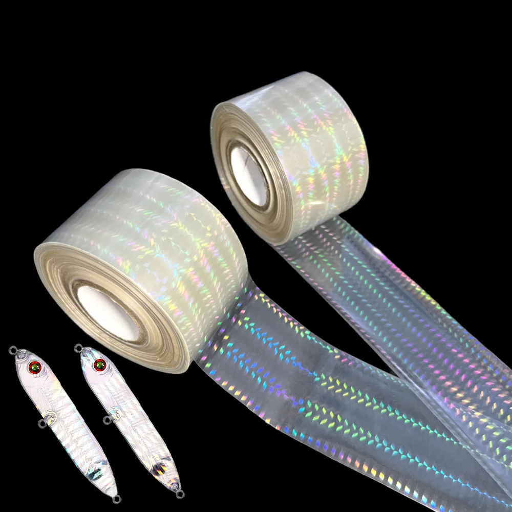 4CM 120M Rectangular Grid Tape Clear Transparent Hot Stamping Foil Lure Fishing Lures DIY Holographic Paper Laser Film Hologram