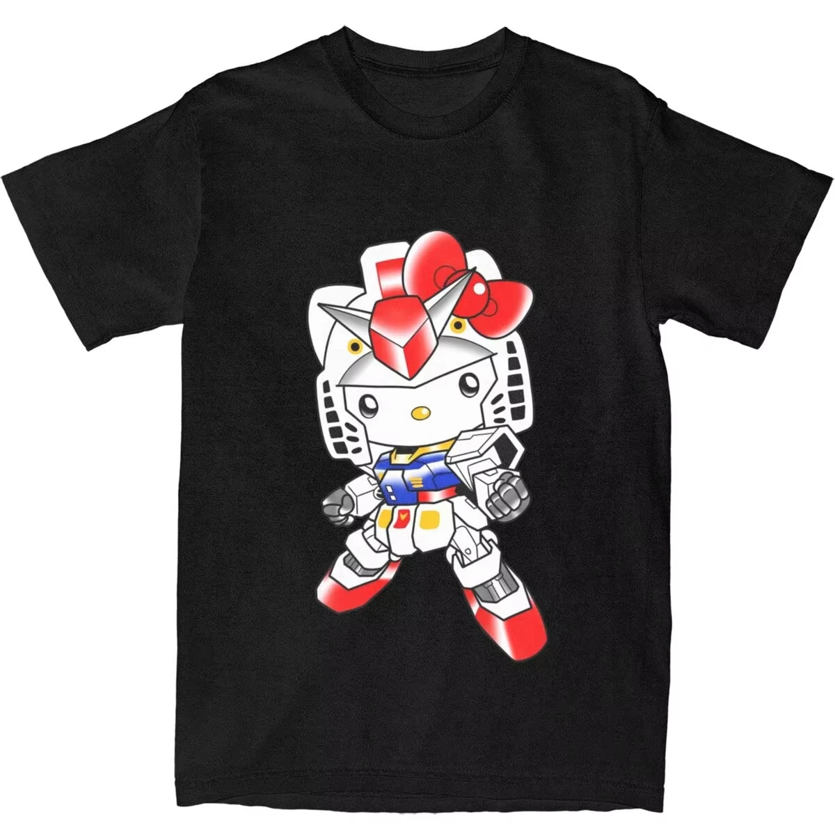 

2025 Summer New Hello Kitty Cute Cartoon Japanese Vintage Casual T Shirts Cotton Harajuku Tshirt For Adult Casual Top Tees