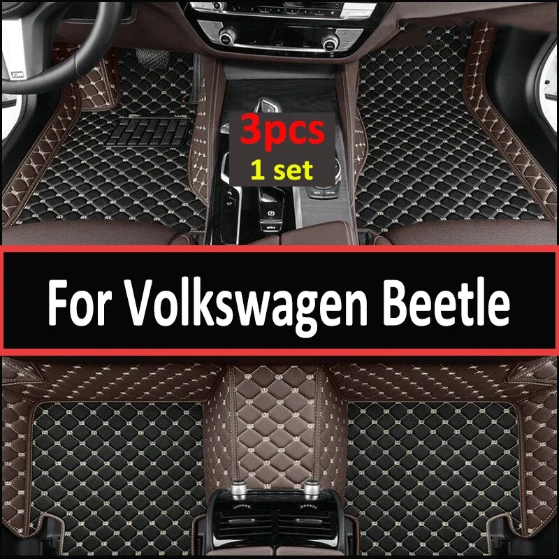 

Car Floor Mats For Volkswagen Beetle A5 2012~2018 The Main And Co-pilot Computer Box Leather Fully Set Accessories