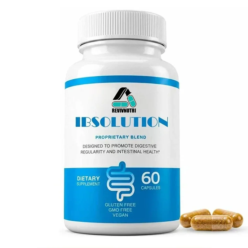 Digestive and Intestinal Health Supplement Containing Plantago Asiatica Shell, Relieving Bloating, Gluten Free, 60 Capsules