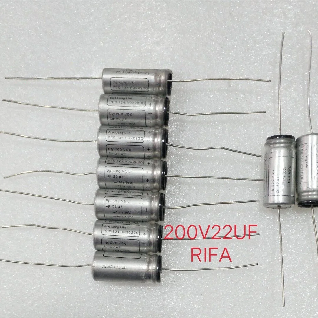 New original 200V 22UF PEG124 long-pin type audio preamp filter copper terminal axial capacitor 13*29MM