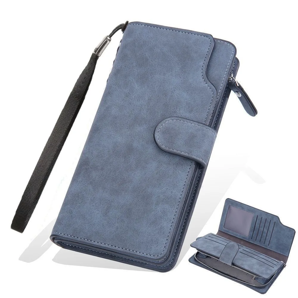 

Simple PU Men Long Wallet Hasp Large Capacity Business Wallet Phone Pocket Handbag Card Holder Daily