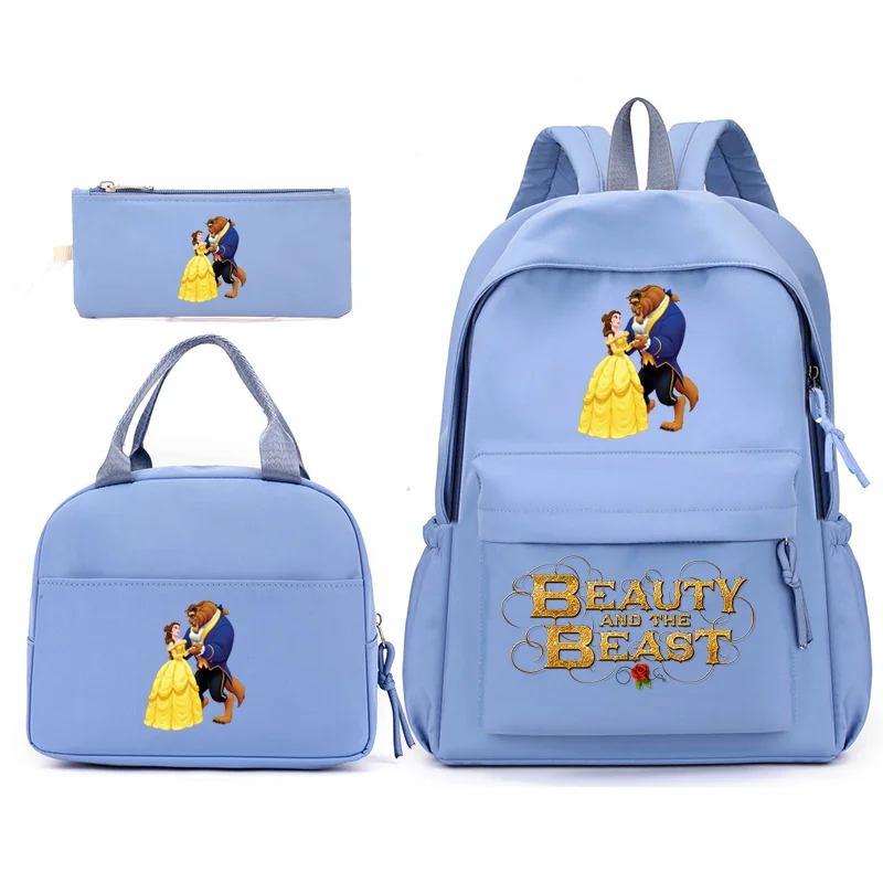 

Disney Beauty and the Beast 3pcs/Set Backpack with Lunch Bag for Teenagers Student School Bags Casual Comfortable Travel Sets