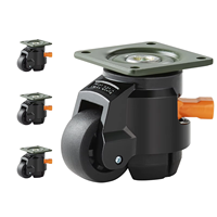 SucceBuy 4 Pcs Leveling Casters Heavy Duty Swivel Caster Wheels with Handle Design Height Adjustable Feet for Workbench Machine