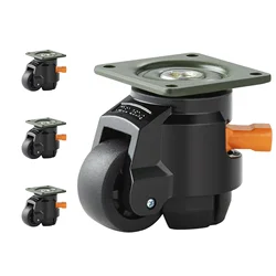 SucceBuy 4 Pcs Leveling Casters Heavy Duty Swivel Caster Wheels with Handle Design Height Adjustable Feet for Workbench Machine