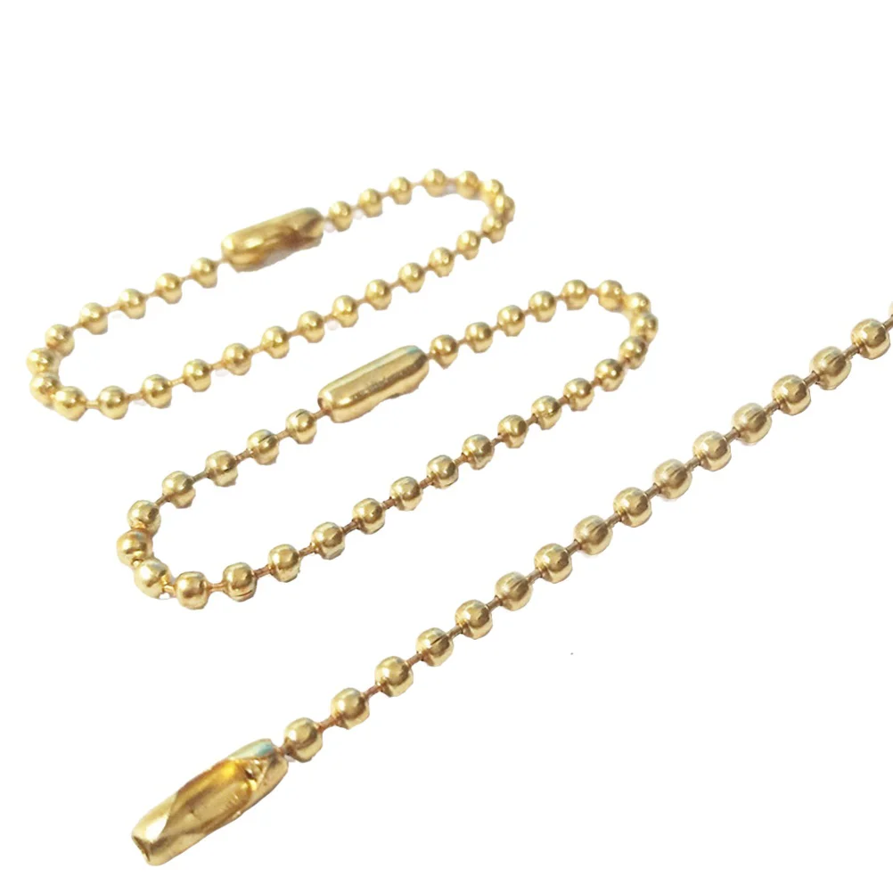 100 PCS Connector Adjustable Metal Bead Steel Chain Necklace Key Pendant Golden