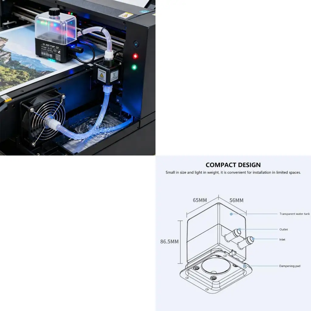 Y1UB Silents 300T Water For PC Liquid Cooling System 300L/H Flows Rate 1.9M Head With Rubber Shock Absorbing Base And LED