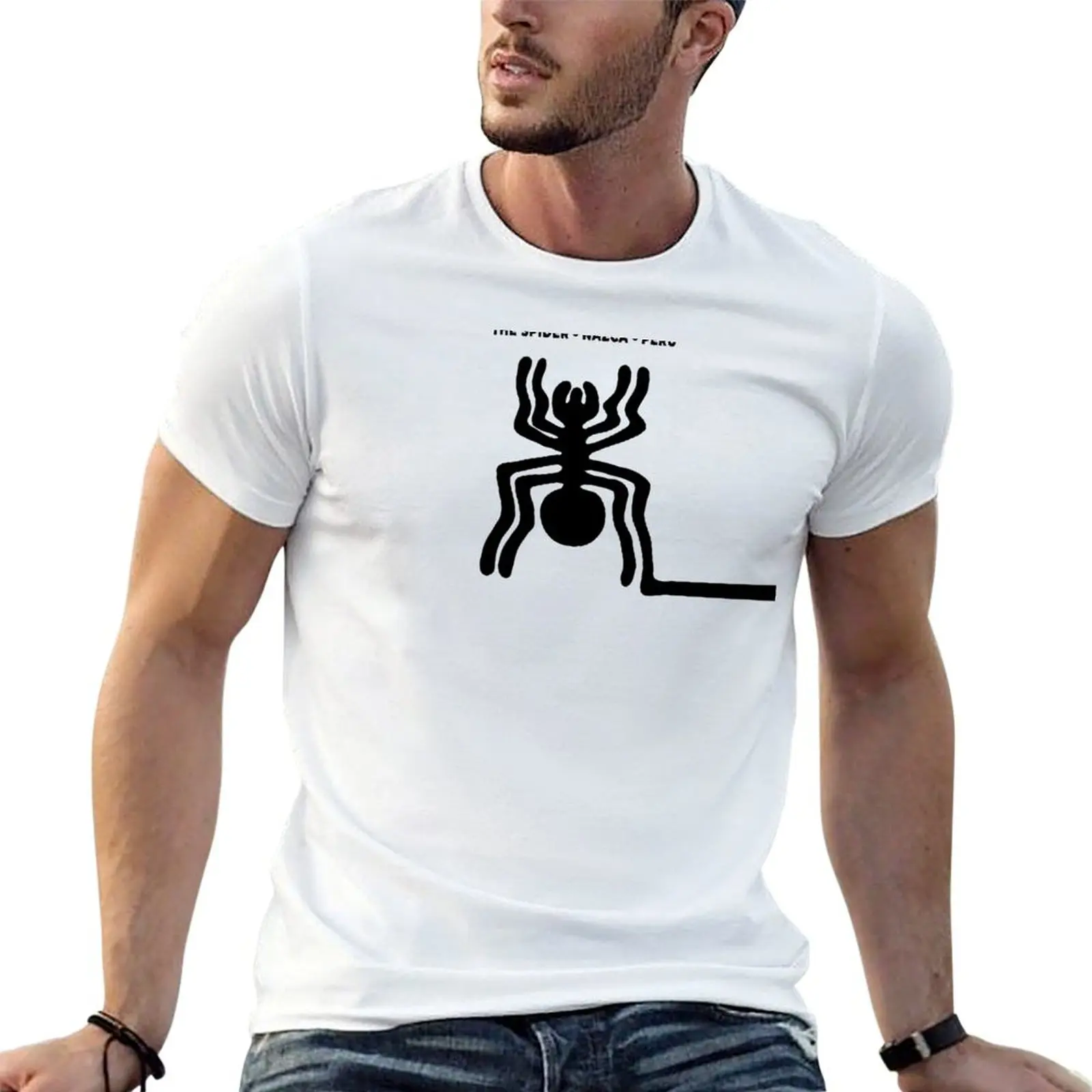 Spider Nazca geoglyph T-Shirt t shirts for man cotton funny funny t shirts man T-Shirt