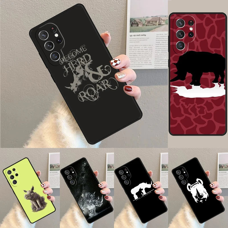 Cover For Samsung Galaxy S24 Ultra S21 S22 S8 S9 S10E Note 10 20 Plus FE S23 Rough Rhinoceros Rhino Beast Phone case Coque