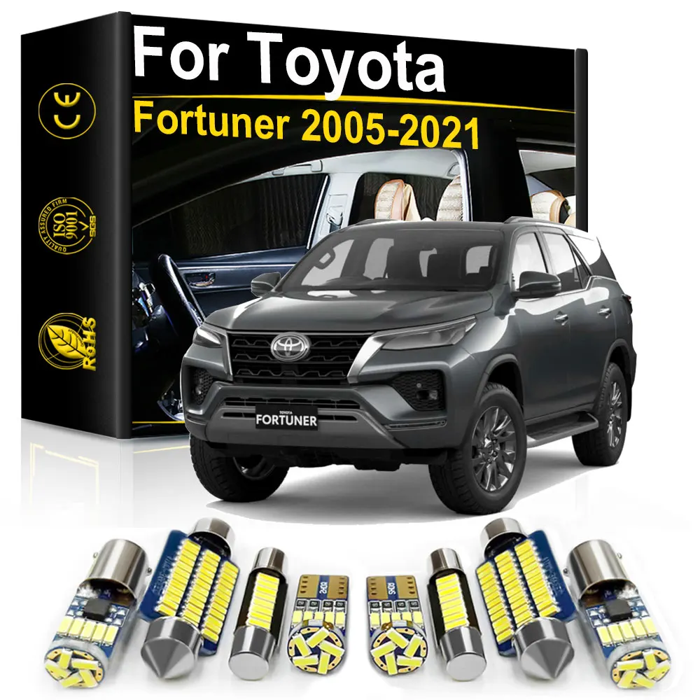 

Car Interior LED Light For Toyota Fortuner 1 2 2005 2012 2016 2017 2018 2019 2020 2021 Accessories Canbus License Plate Lamp