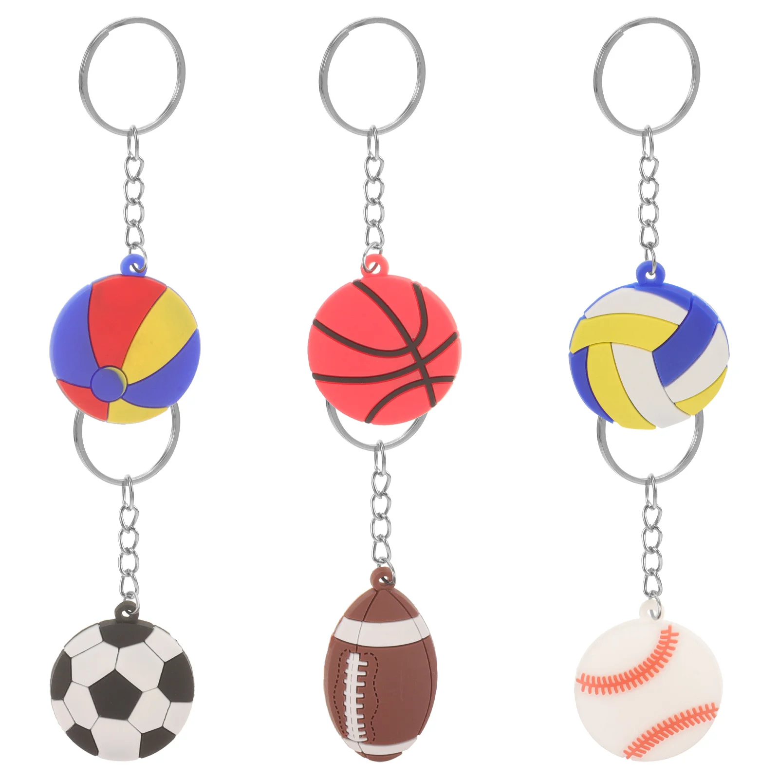 6 Pcs Keychain Basketball Accessories Silica Gel Sports Bag Pendant