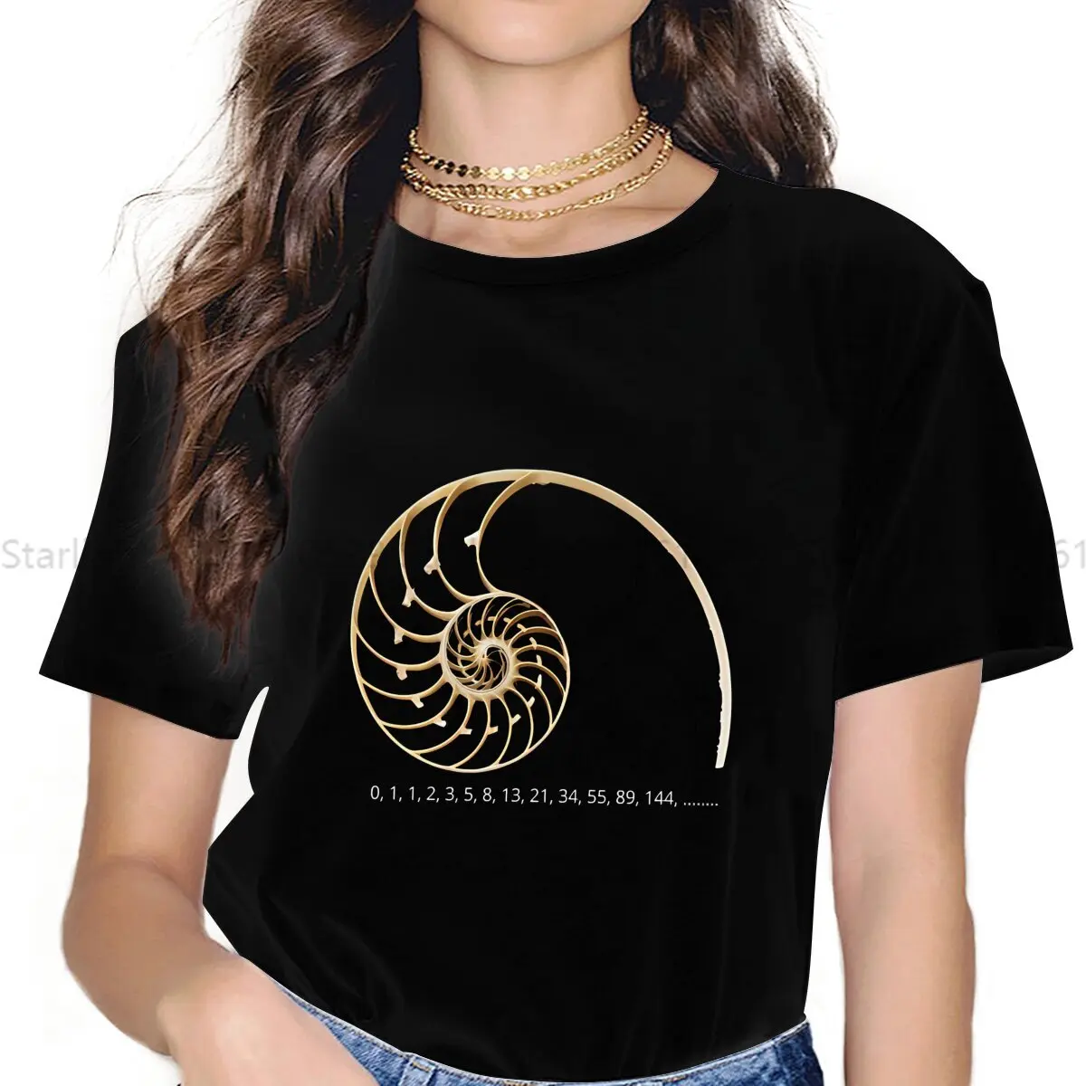 Fibonacci Sequence Golden Ratio Women T Shirt Math Art Science Engineer Nerdy Female Tops Polyester Y2k Tees Ladies Tshirt