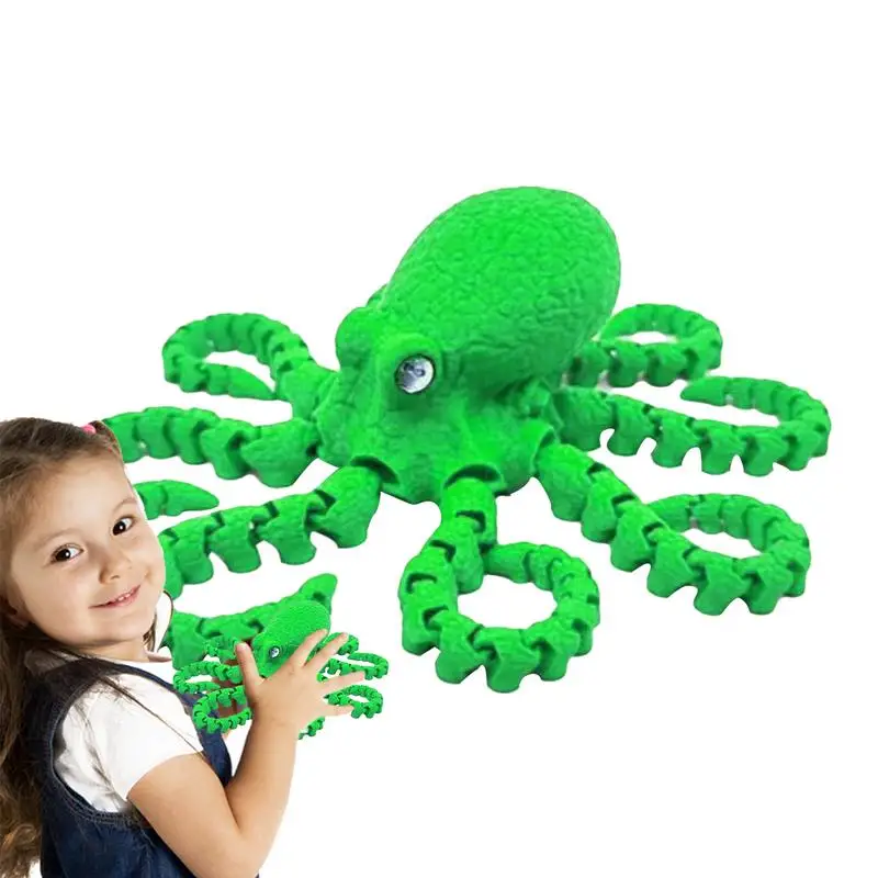 

3D Printed Octopus Articulated 3D Printed Octopus Ornament Sensory Articulated Fidget Figure For Living Room Study Room Bedroom