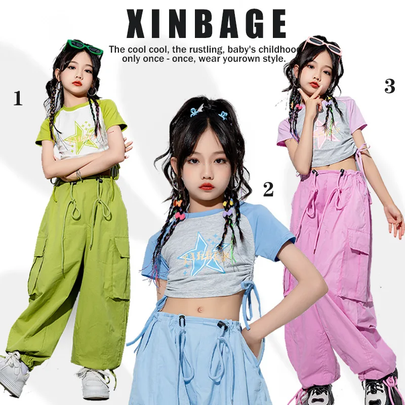 

Children's Street Dance Fashion Summer Children's Model Fashion Show Cool Suit Dopamine Jazz Dance Girls Clothing