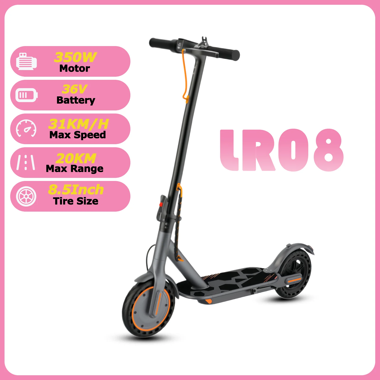 ATSANT Elektrische Scooter voor Volwassenen 31/50km/u 350/1200W 8,5/10 inch Banden 20-50km Lange Afstand Elektrische Step voor Volwassenen
