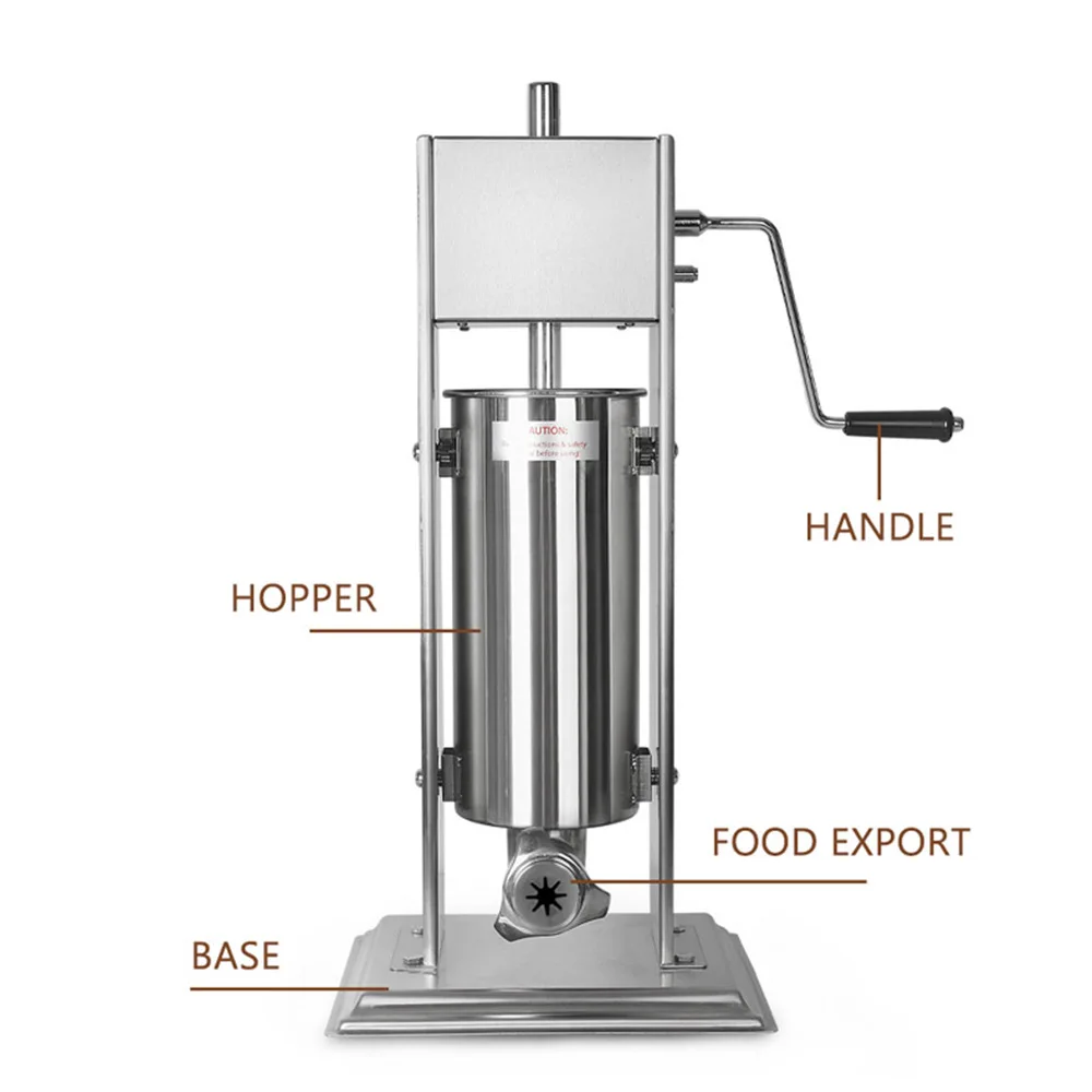 Máquina de llenado de salchichas de 15L, máquina Manual para hacer Churros españoles, embutidor de salchichas para el hogar