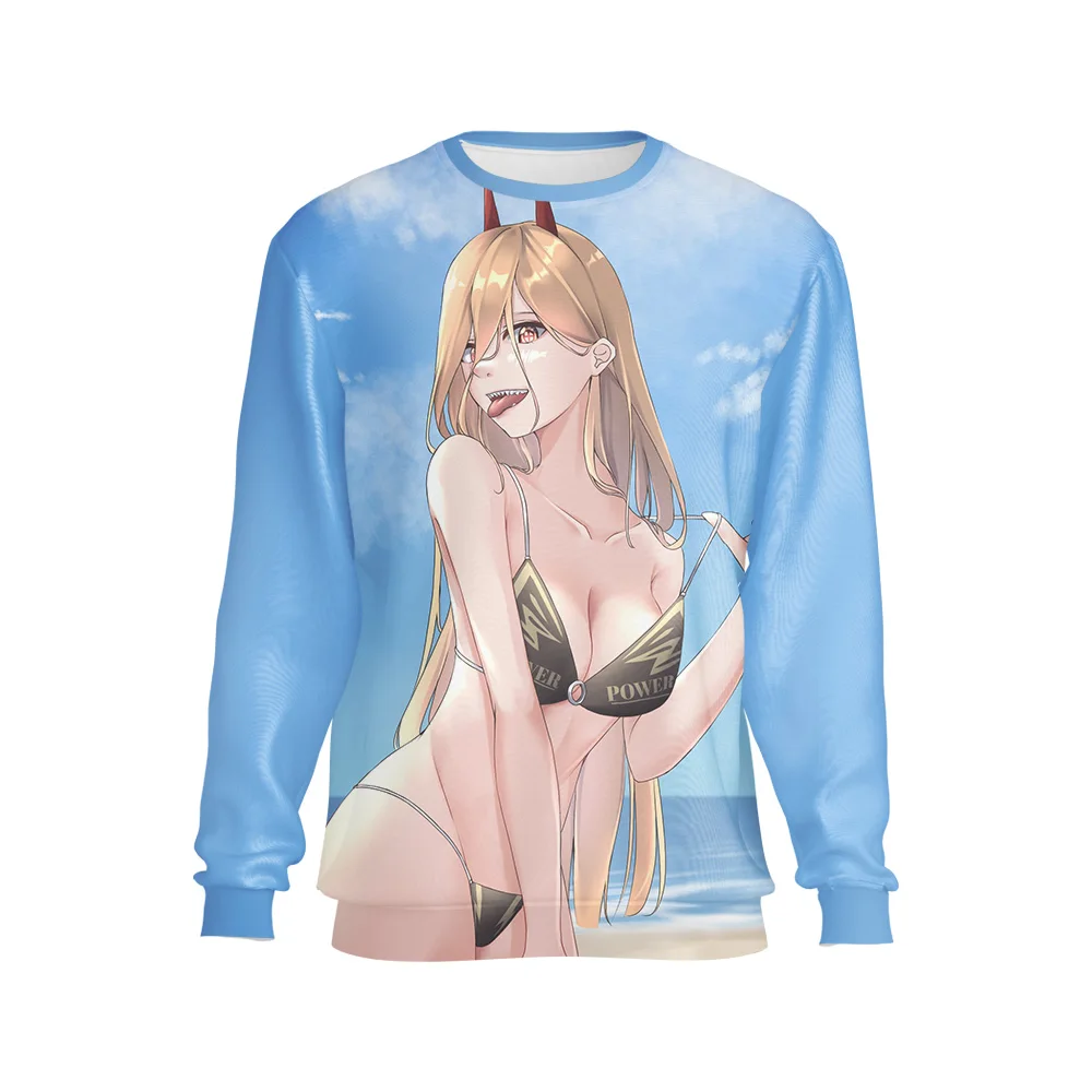 Jumeast Anime Man Chainsaw Gyaru Sweatshirts Pochita Gal Power 3D Print Shirt Kawaii Futuristic Drip YK2 Cosplay Baggy Tops 7XL