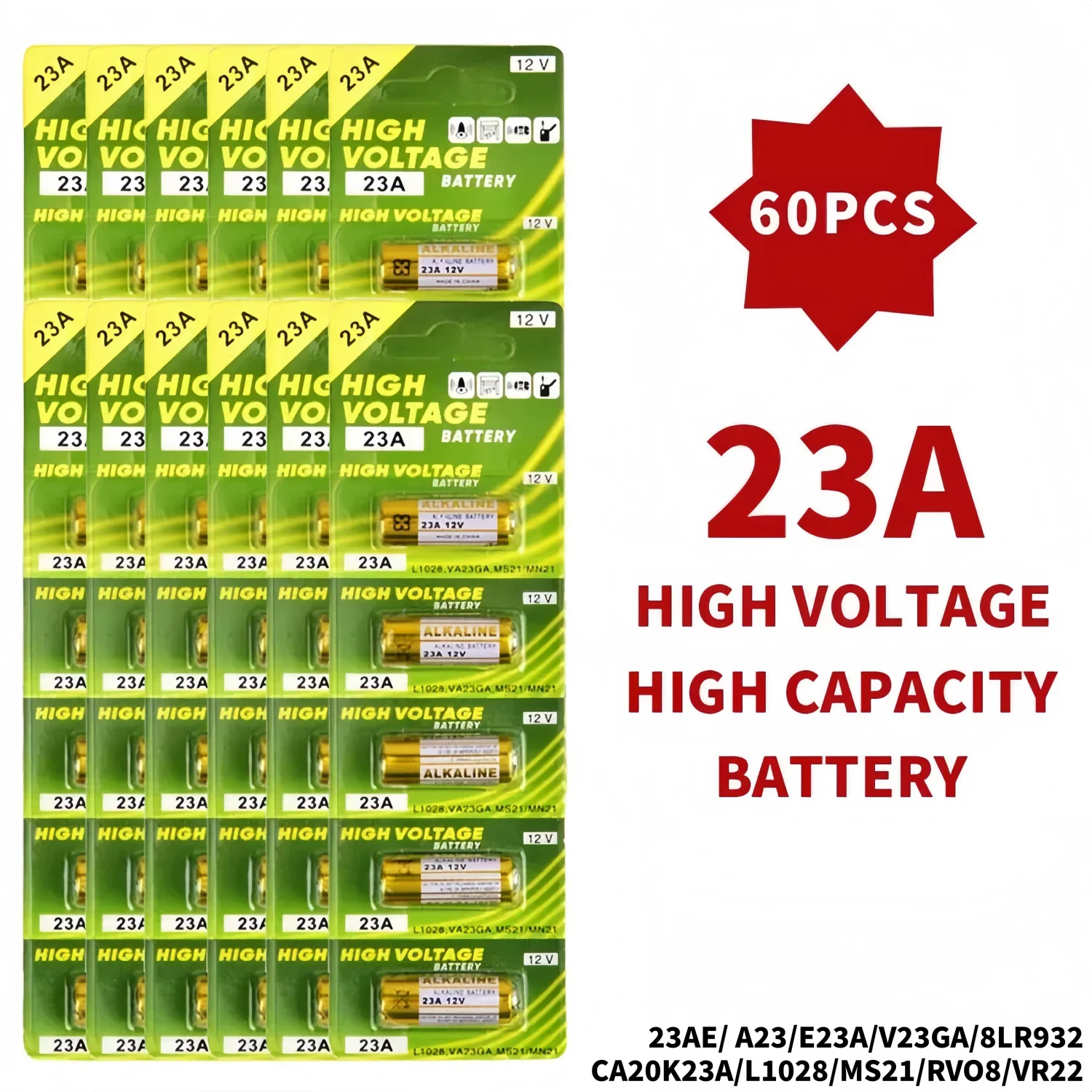 5-60PCS 12V 27A Dry Alkaline Battery A27 LR27 MN27 V27A 8LR732 for Remote Control Flashlight Doorbell Toys Gamepad Car Alarm