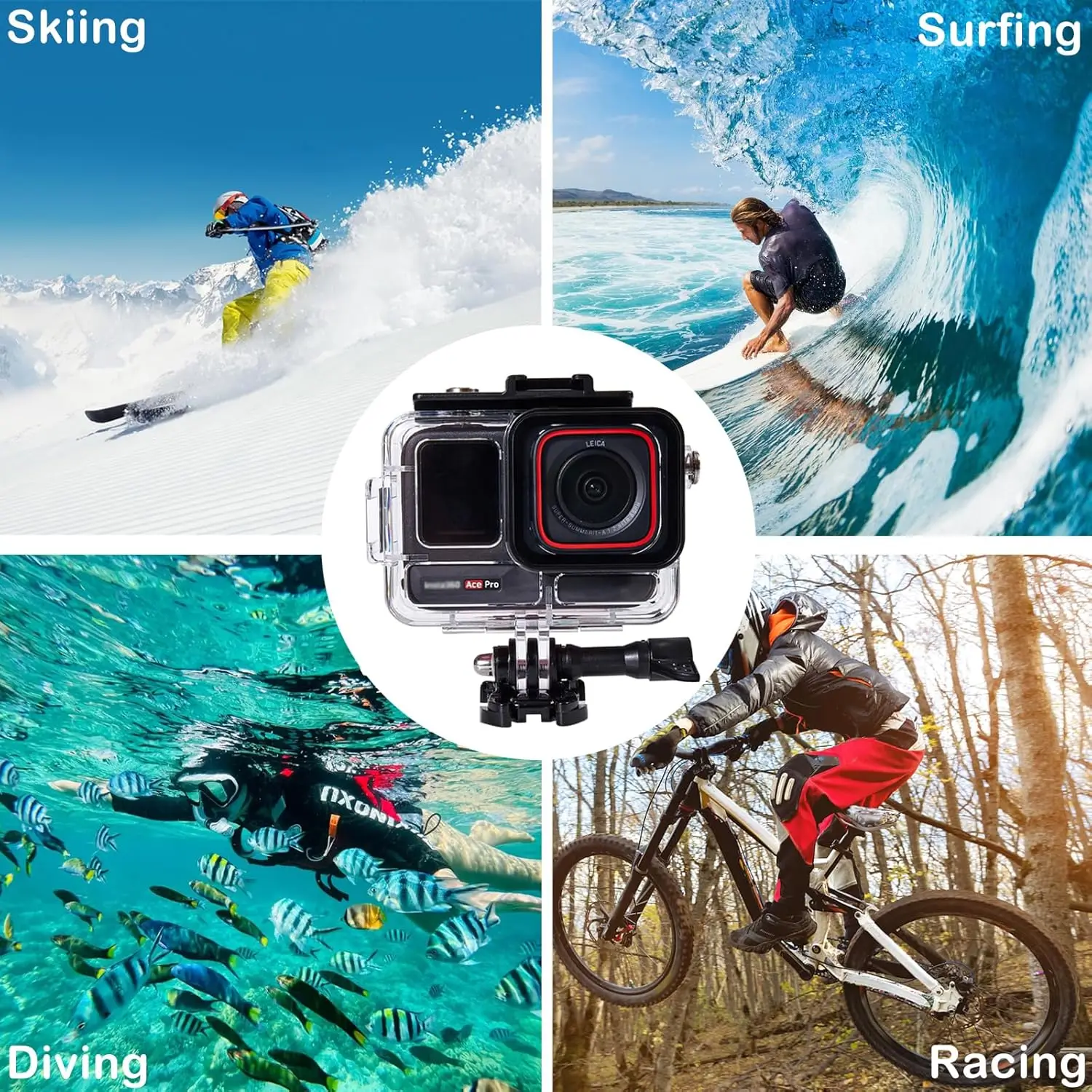 Wodoodporna obudowa do Insta360 Ace Pro 2, ochronna podwodna osłona do nurkowania do 45M, akcesoria do Insta360 Ace Pro 2 — zdjęcie produktu 3