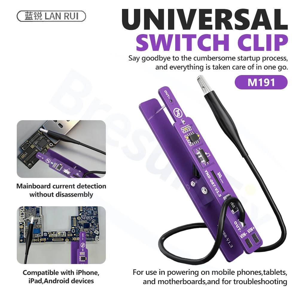 

LANRUI M191 Universal Switch Clip for Smartphone and Tablet Repair Mainboard Power-On and Current Detection Troubleshooting Tool