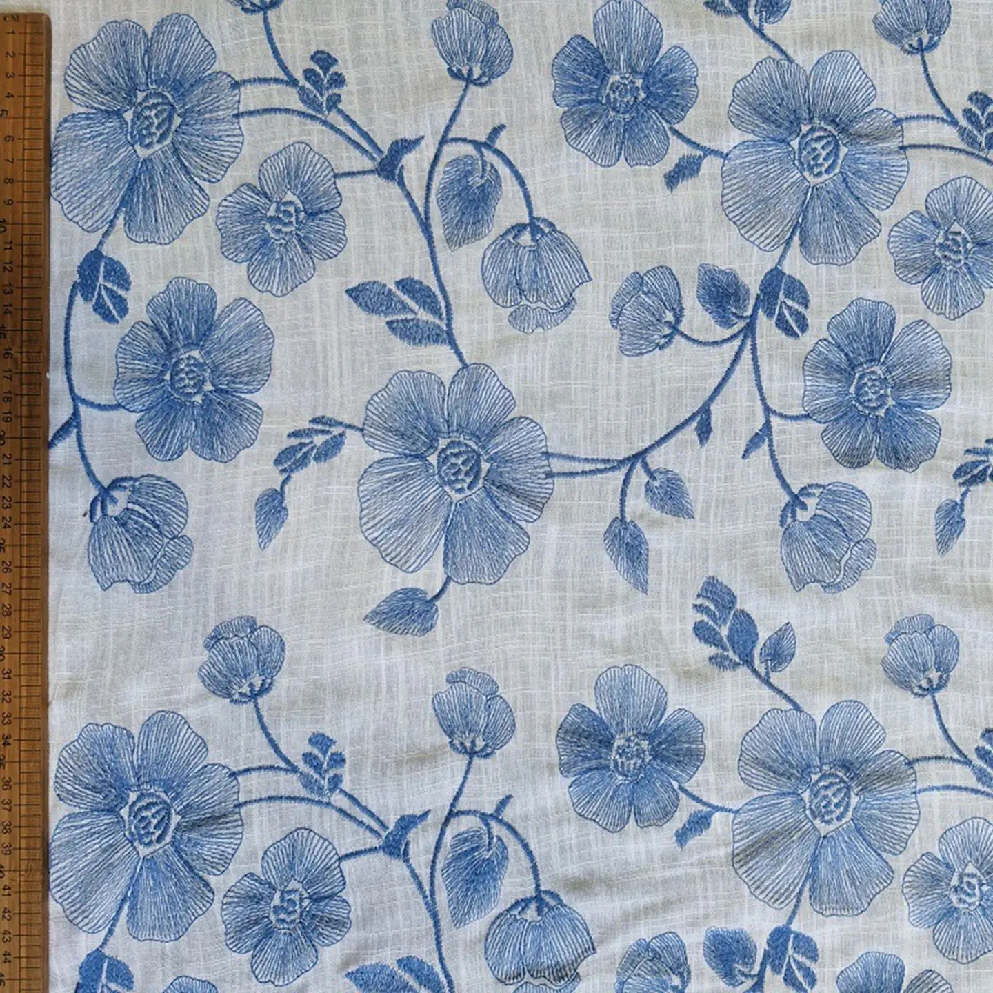 Sticky Linen Contrasting Embroidered Fabric Embroidered Fabric Women's Dress Embroidered Handmade DIY Clothing Fabric
