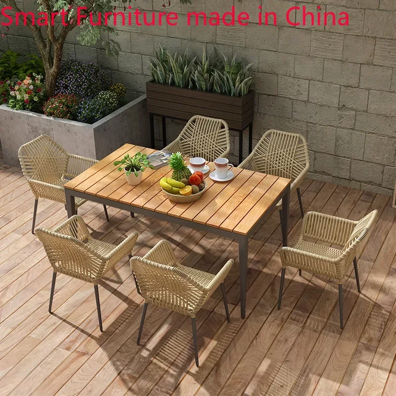 

Outdoor table and chair garden furniture courtyard villa rattan woven leisure chair rattan chair three-piece set