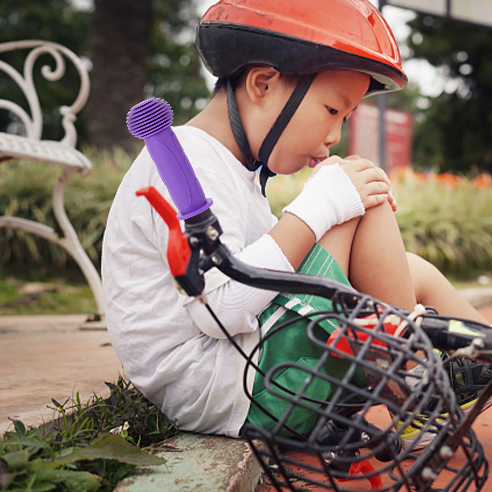 

2pcs Rubber Bike Handlebar Grips for Children Tricycle Purple Comfort Grip Wear Resistant Lightweight Portable Sweat Absorption