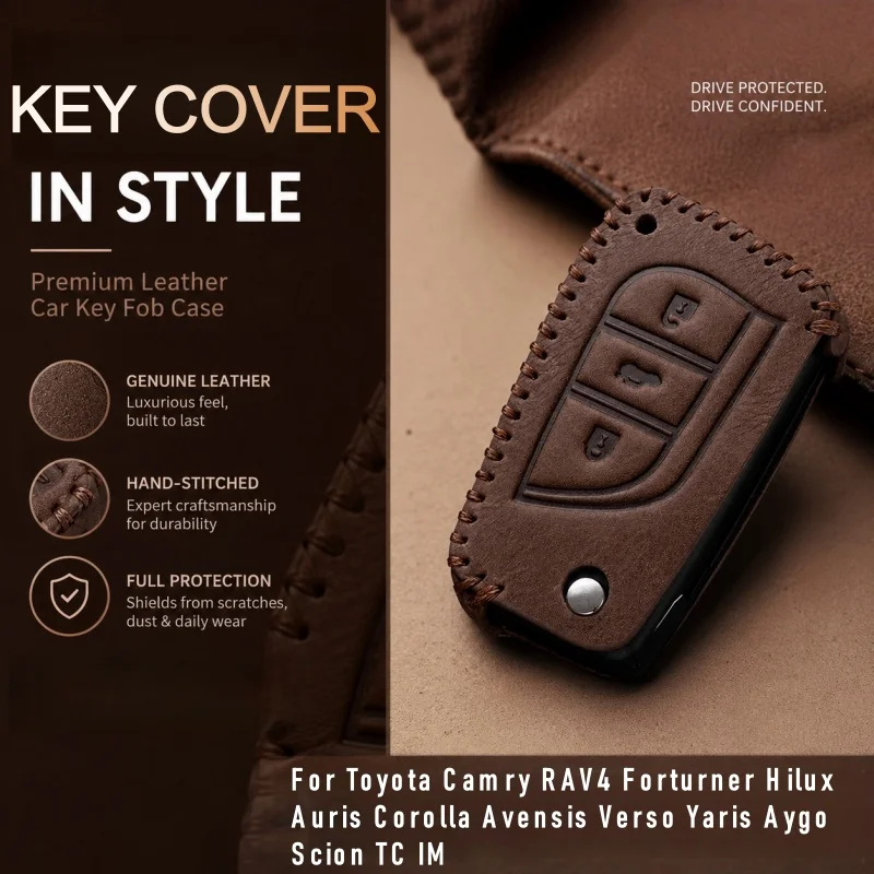 

2 3Button Key Shell Fob For Toyota Auris Corolla Avensis Verso Yaris Aygo Scion TC IM Camry RAV4 Forturner Hilux