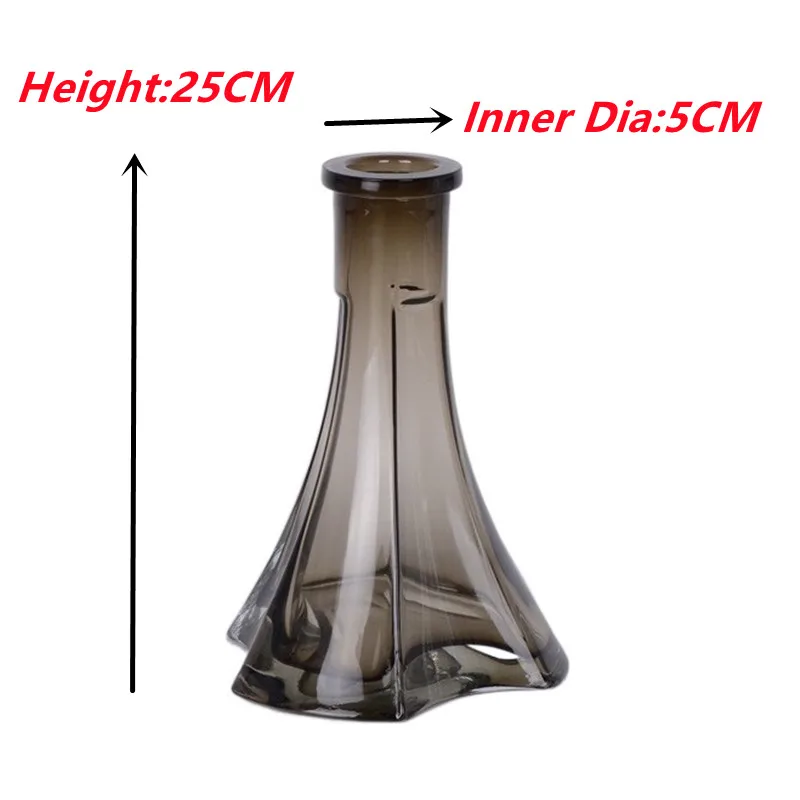 Height:25cm Hookah Glass Base Bottle Shisha Sheesha Narguile Innder Inner Dia:5CM