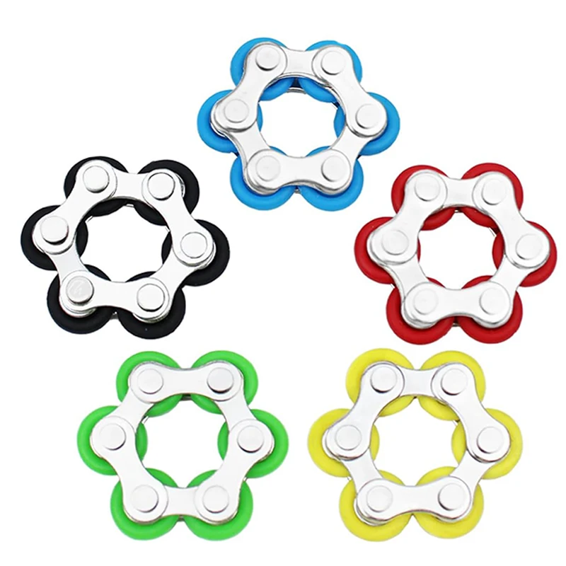 2PCS Flippy Roller Chain Fidget Speelgoed Vinger Spinner Ringen Kalmerende Stress Angst ADHD Autisme Cool Gadgets Voor Volwassenen Kinderen