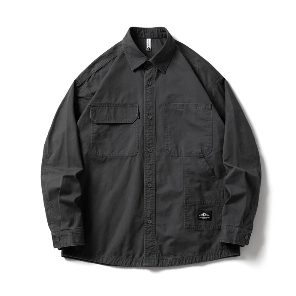 

New Japanese Style Men's Long Sleeve Shirt, Simple and Fashionable Outerwear