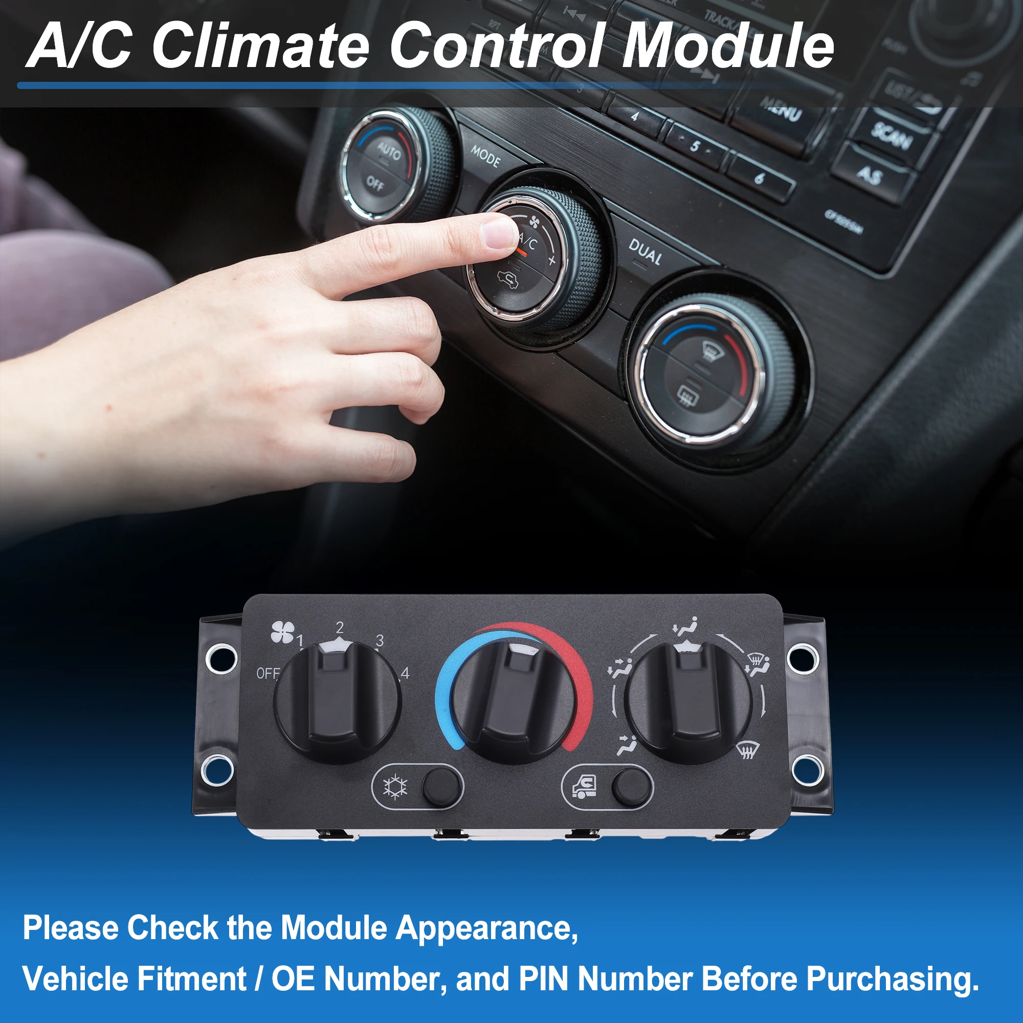 

UXCELL A/C Heater Climate Control Switch Module Panel for Mack CHU612 08-18 HVAC Climate Temp Unit No.111226/21169150